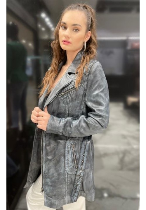 Dámsky kožený kabát SARA jeans